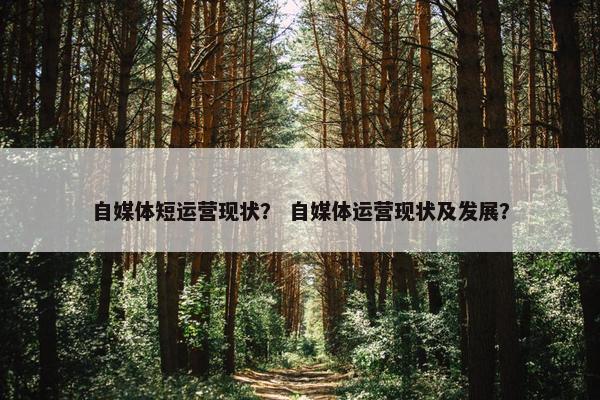 自媒体短运营现状？ 自媒体运营现状及发展？